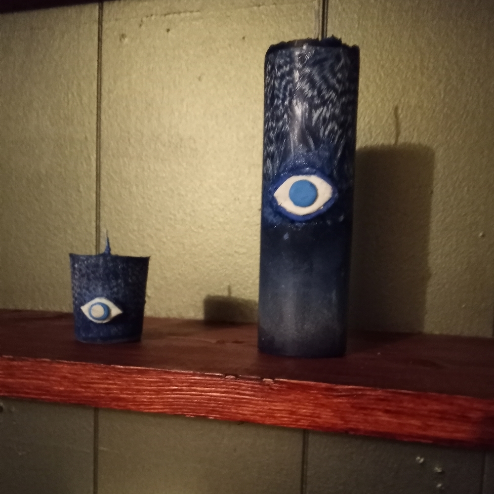 Evil Eye (nazar) protection candle (tall) taper